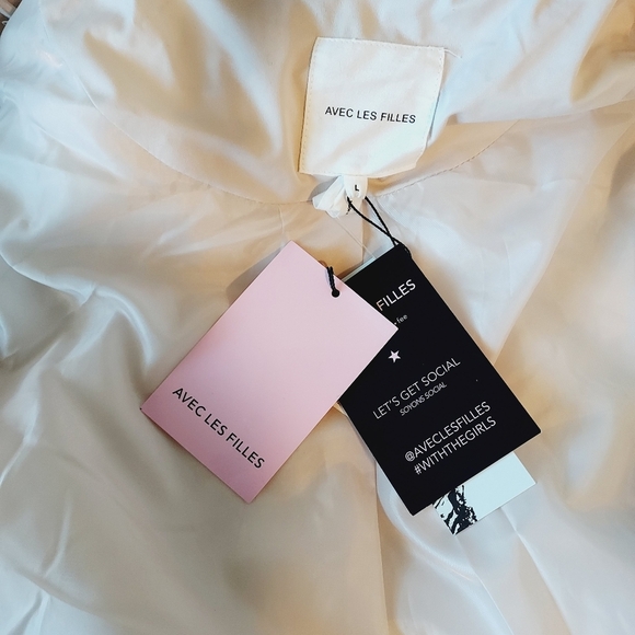 AVEC LES FILLES Thermapuff Long Line Removable Hood Puffer Vest Sz-L - Picture 8 of 16